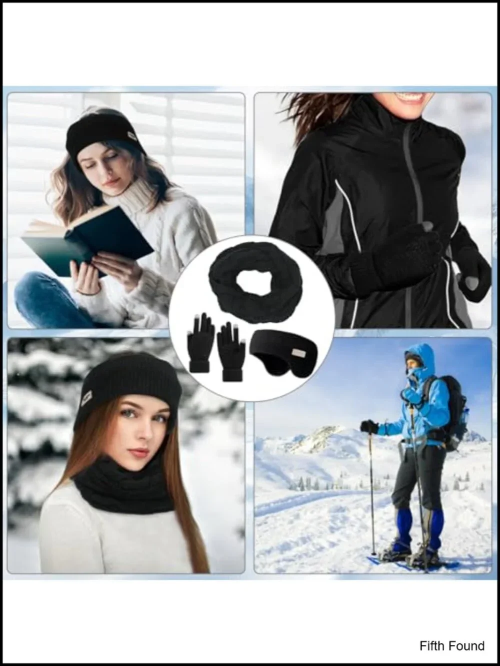 Womens Winter Infinity Scarf Ear Muffs Touchscreen Gloves 3pc Set Acrylic